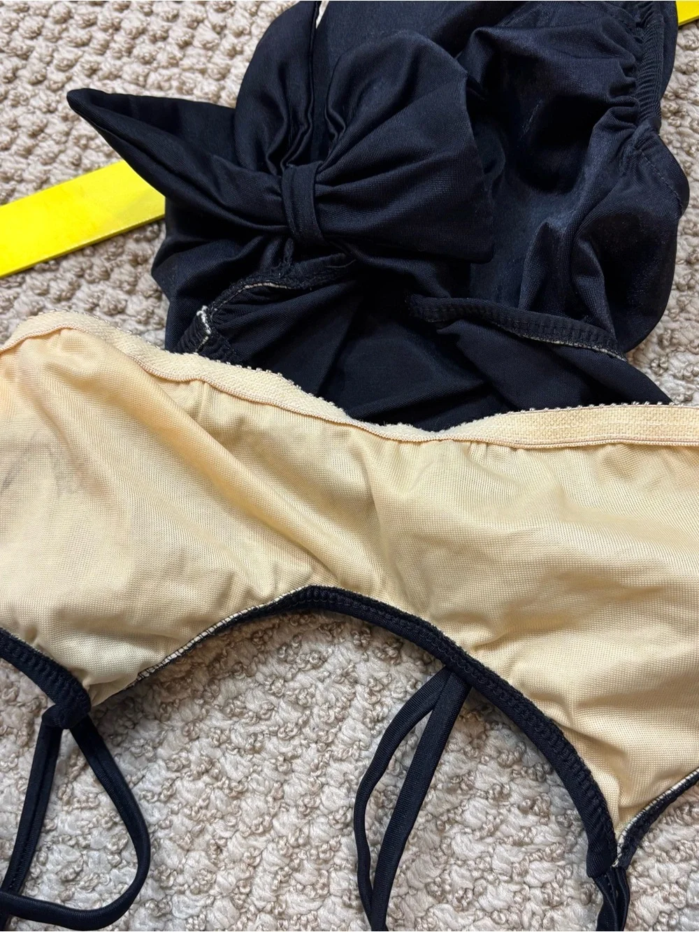 Vintage 1980’s Dunk-IS brand Black One Piece Swim Suit with Bow Size 5